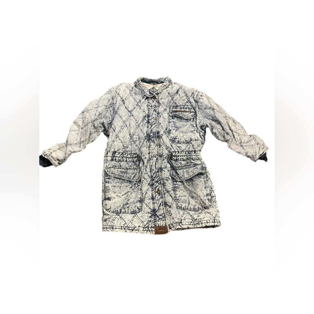 Vintage Weathered Blues Quilted Acid Wash Jacket